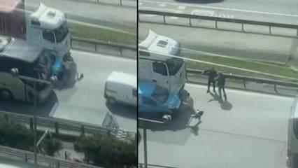 Başakşehir'de trafikteki çekiçli saldırının yeni görüntüsü ortaya çıktı