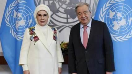 Emine Erdoğan, BM Genel Sekreteri Guterres ile görüştü! Sıfır Atık vurgusu