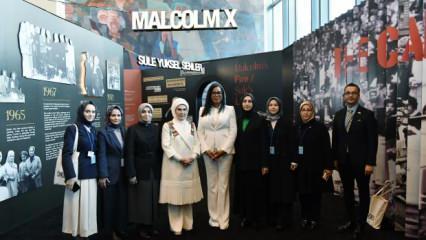 Emine Erdoğan, Şule Yüksel Şenler ve Malcolm X’in mirasını yaşatacak sergiyi açtı