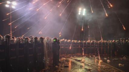 Yine polislere saldırdılar! Meşale, şişe ve yanıcı madde attılar