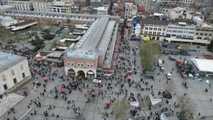 Eminönü’nde boykot çağrısı karşılık bulmadı, alışveriş yoğunluğu böyle görüntülendi
