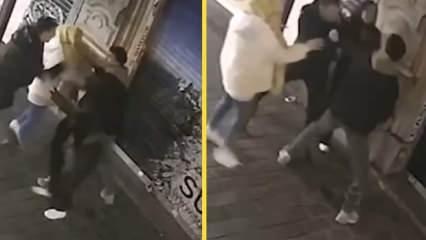 Kadına şiddet uygulayan şüpheliyi bekçi bacağından vurdu