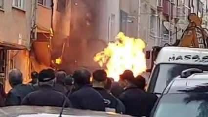  İstanbul'da doğalgaz patladı: 4 katlı binada yangın çıktı