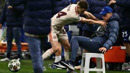 Dev maça damga vuran görüntü! Top toplayıcı çocuğu yere düşürdü