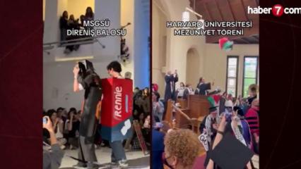 Mimar Sinan Üniversitesi'nde direniş balosu Harvard'da Filistin'e destek gösterisi