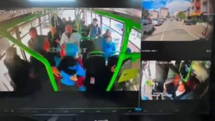 Otobüste yürekleri ağza getiren anlar! Küçük çocuk annesinin kucağına yığıldı
