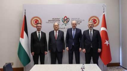  TBMM Başkanı Kurtulmuş, Filistin Ulusal Konseyi Başkanı Fattouh ile görüştü 
