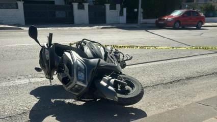 Uşak'ta motorcunun can verdiği kaza kamerada