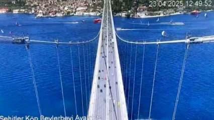 İstanbul'daki şiddetli deprem anı 15 Temmuz Şehitler Köprüsü'nün kamerasına yansıdı