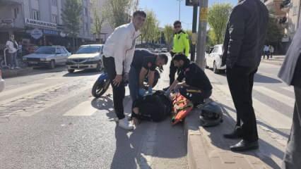 Kazaya yapan motosikletteki 2 kişi yaralandı
