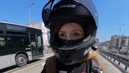 Navigasyona aldanıp motosikletiyle yanlışlıkla metrobüs yoluna girdi