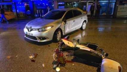 Ankara'da motosikletle otomobil çarpıştı: 1 yaralı