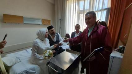Hastane odasında nikah kıydılar