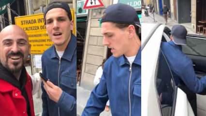 Zaniolo'ya sürpriz: Gördüğü gibi aracına bindi, tüm sokak onlara baktı
