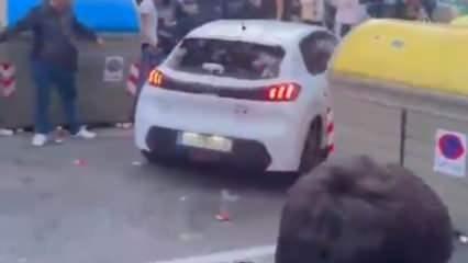 Barcelona'nın maçında olay! Arabayla taraftarları ezdi