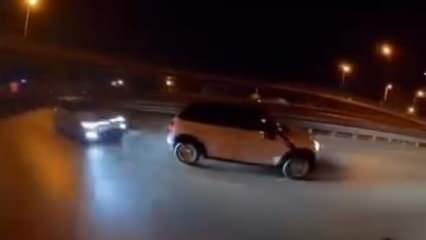 Kadıköy’deki otomobile arkadan çarpan aracın görüntüsü kask kamerasında