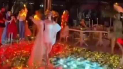 Kına gecesinde disko topu kabusu! Gelin yaralandı