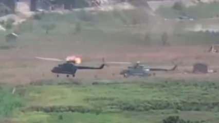 Darbeci rejim ordusuna ait bir helikopter FPV drone ile düşürüldü!