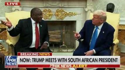 Trump'tan Güney Afrika liderine soykırım suçlaması! Dünyanın gözü önünde videoları izletti