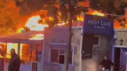 Silivri'de kafe alev alev yandı