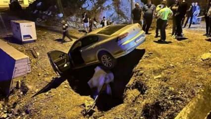 Hatay'da navigasyon kazası: Otomobili bir anda uçtu!