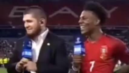 M&uuml;sl&uuml;man d&ouml;v&uuml;ş&ccedil;&uuml; Habib Nurmagomedov'un Şampiyonlar Ligi'nde yaptığı hareket g&uuml;ndem oldu