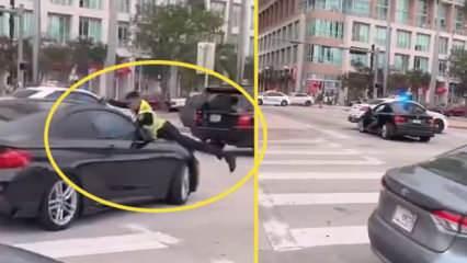 ABD'de polis, hareket halindeki arabanın kaputuna çıkıp sürücüye kurşun yağdırdı