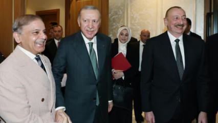 Bakü'de üçlü görüşme... Erdoğan, Aliyev ve Şerif bir arada!