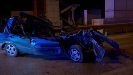 Bursa'da otomobil TIR'a çarptı: 1 ağır yaralı