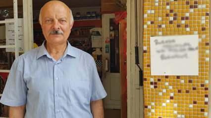 Market duvarına astığı yazı, çocukları sevindirdi