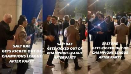 Nusret, Şampiyonlar Ligi partisinden kovuldu: Kapının önünde itişme yaşandı