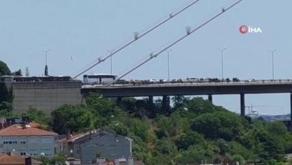 15 Temmuz Şehitler Köprüsü'nde trafik durdu! Olay yerine polis ekipleri sevk edildi