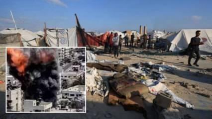 İsrail okul bahçesindeki çadırı İHA'yla vurdu
