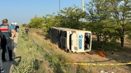 Bayram günü acı haber! Konya'da yolcu otobüsü devrildi: 1 ölü, 26 yaralı