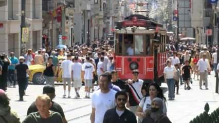  İstiklal Caddesi’nde bayram yoğunluğu