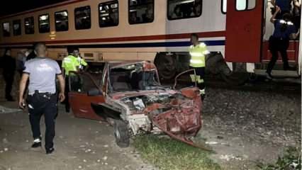 Otomobili raylara bırakıp kaçtı!