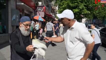 Sokak röportajında istediği cevabı alamayınca yaşlı adamı aşağıladı