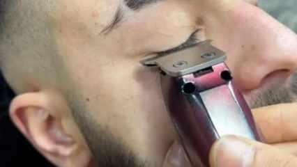 TikTok'ta erkekler arasında yayılan akım! Kirpik keserken gözden oluyorlar...