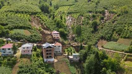 Trabzon’da heyelan afeti! 3 ev hasar gördü