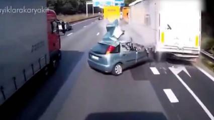 Trafik kurallarını ihlal eden sürücü kazaya davetiye çıkardı