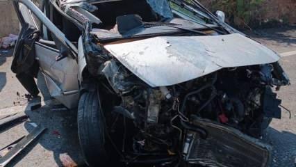 Karabük'te takla atarak başka otomobile çarpan araç dehşet saçtı: 1'i ağır 7 yaralı