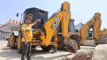 Kumrunun kepçesine yuva yaptığı operatörün yüzü 27 gün sonra güldü