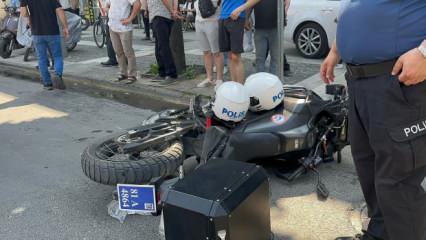 Otomobille motosiklet çarpıştı: 2 polis yaralı