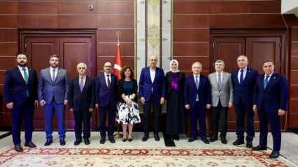 TBMM Başkanı Kurtulmuş'tan Türkiye'nin Astana Büyükelçiliği'ne ziyaret 