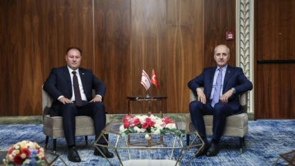 TBMM Başkanı Numan Kurtulmuş, KKTC Meclis Başkanı Öztürkler ile görüştü