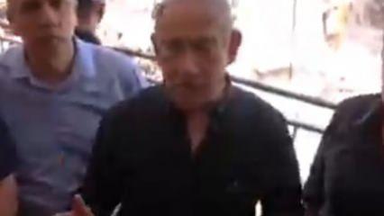 Yüz ifadesi her şeyi anlatıyor! Netanyahu ilk kez sığınaktan çıktı!