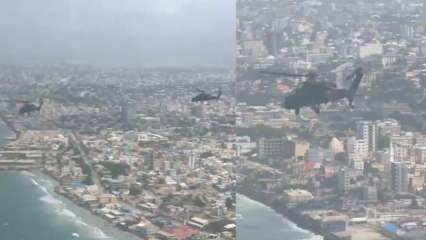 ATAK helikopteri Somali'nin başkenti Mogadişu semalarında