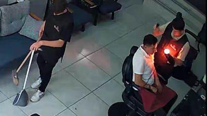 Berberde fön makinesi bomba gibi patladı! O anlar kamerada