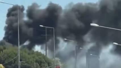 Gebze’deki döküm fabrikasında korkutan yangın: Gökyüzü simsiyah oldu