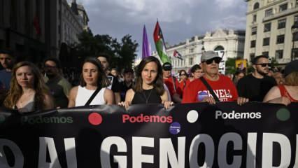 Madrid'de binlerce kişi Gazze soykırımını protesto etti